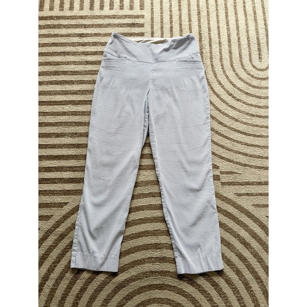 Swing Control Golf Pants Womens 12 Seersucker Stripe Pull On Stretch Cropped